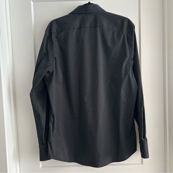 STRIPED BLACK BUTTON-UP SHIRT - Picture 3 of 4